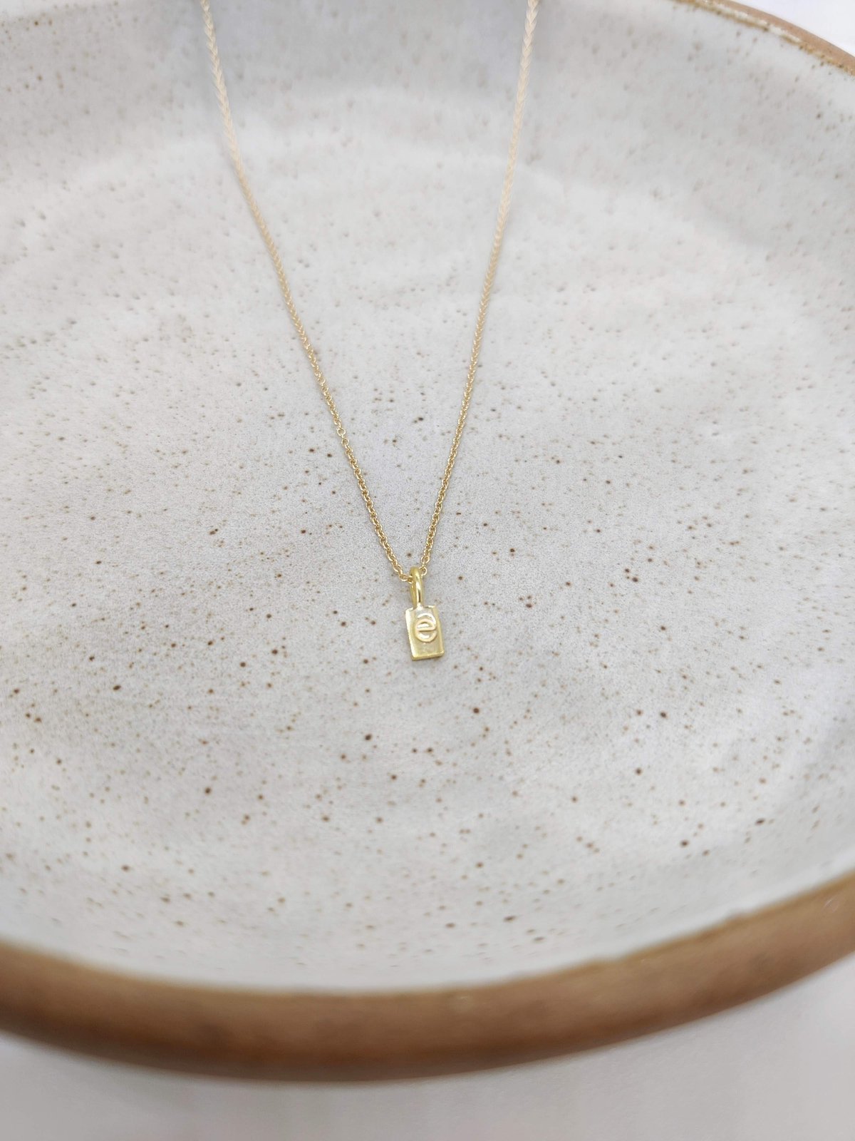 Mini initial hot sale necklace gold